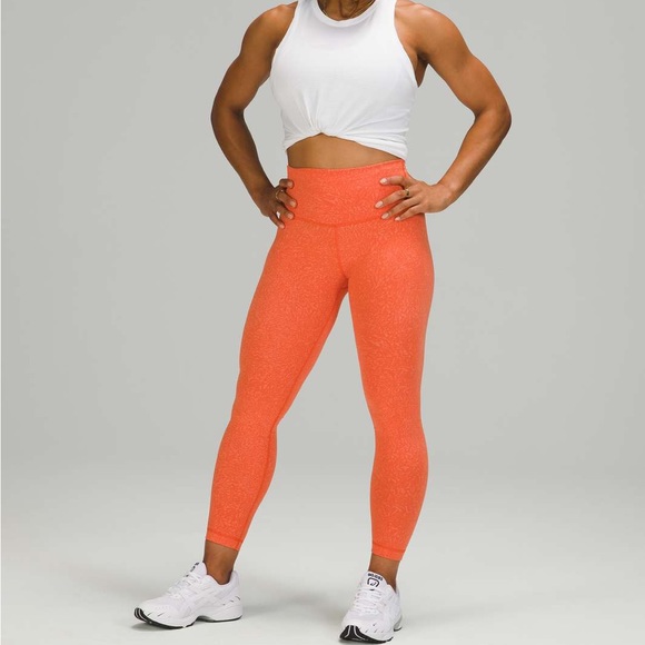 Lululemon Wunder Train High-Rise Tight 25" Crunch Warm Coral Size 6 - Picture 1 of 9
